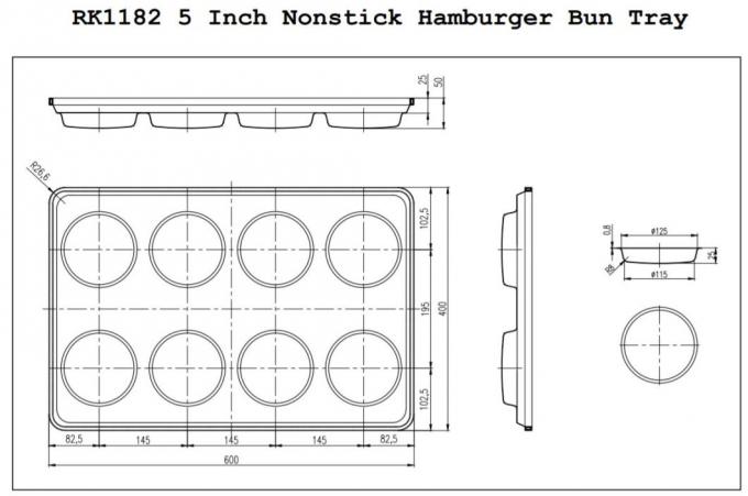 Rk Bakeware China-5 Inch Nonstick Macdonald′s Hamburger Bun Pan